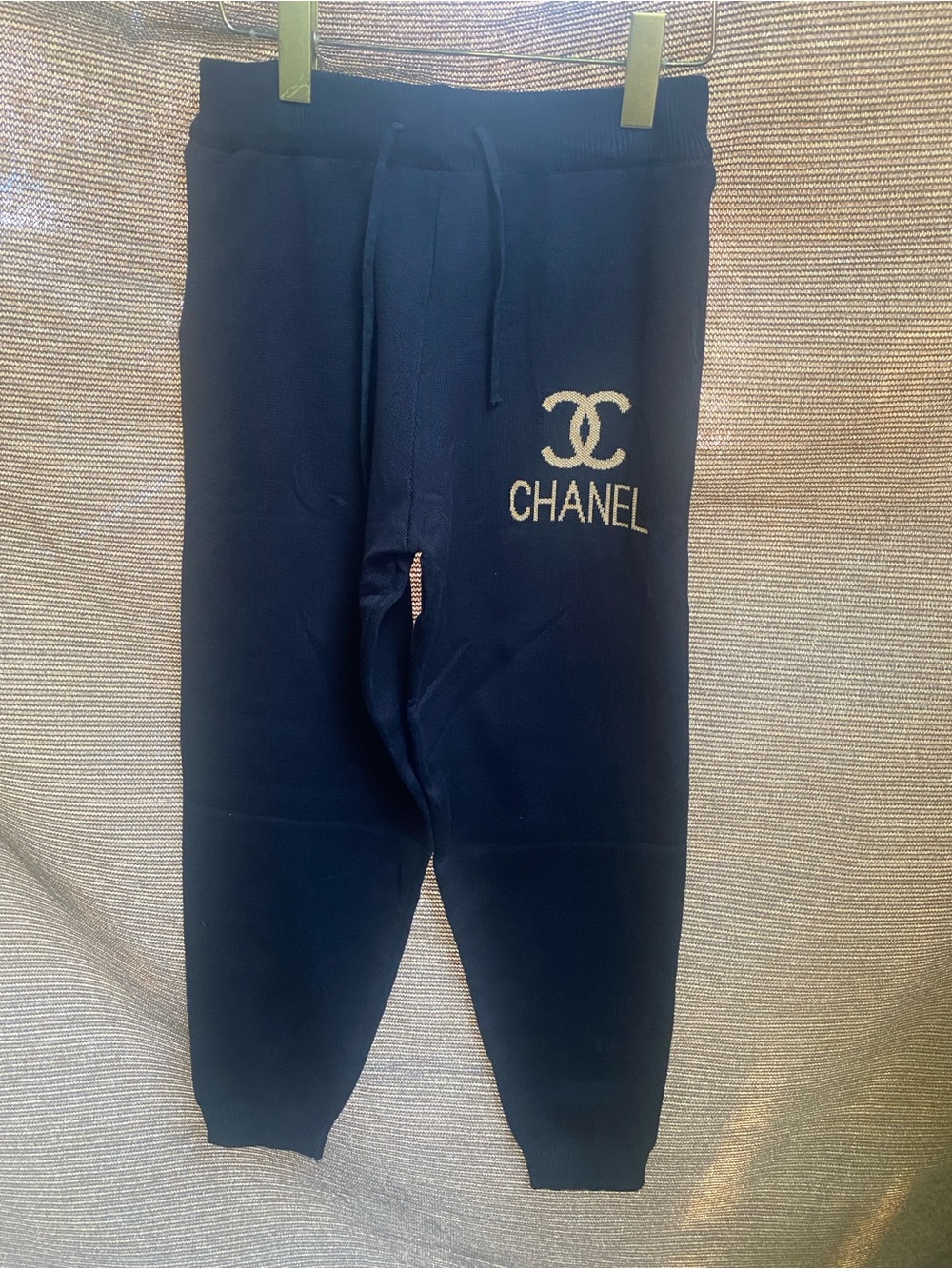 Chanel black pants stretch material